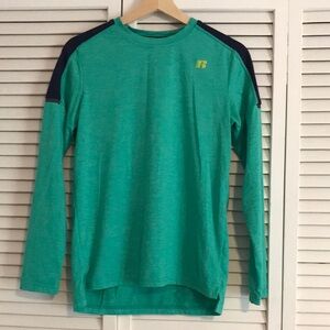 RUSSELL Green Long Sleeve Athletic Shirt SZ XL